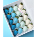 20pcs Ombre Blue Chocolate Strawberries Gift Box (Custom Wording)